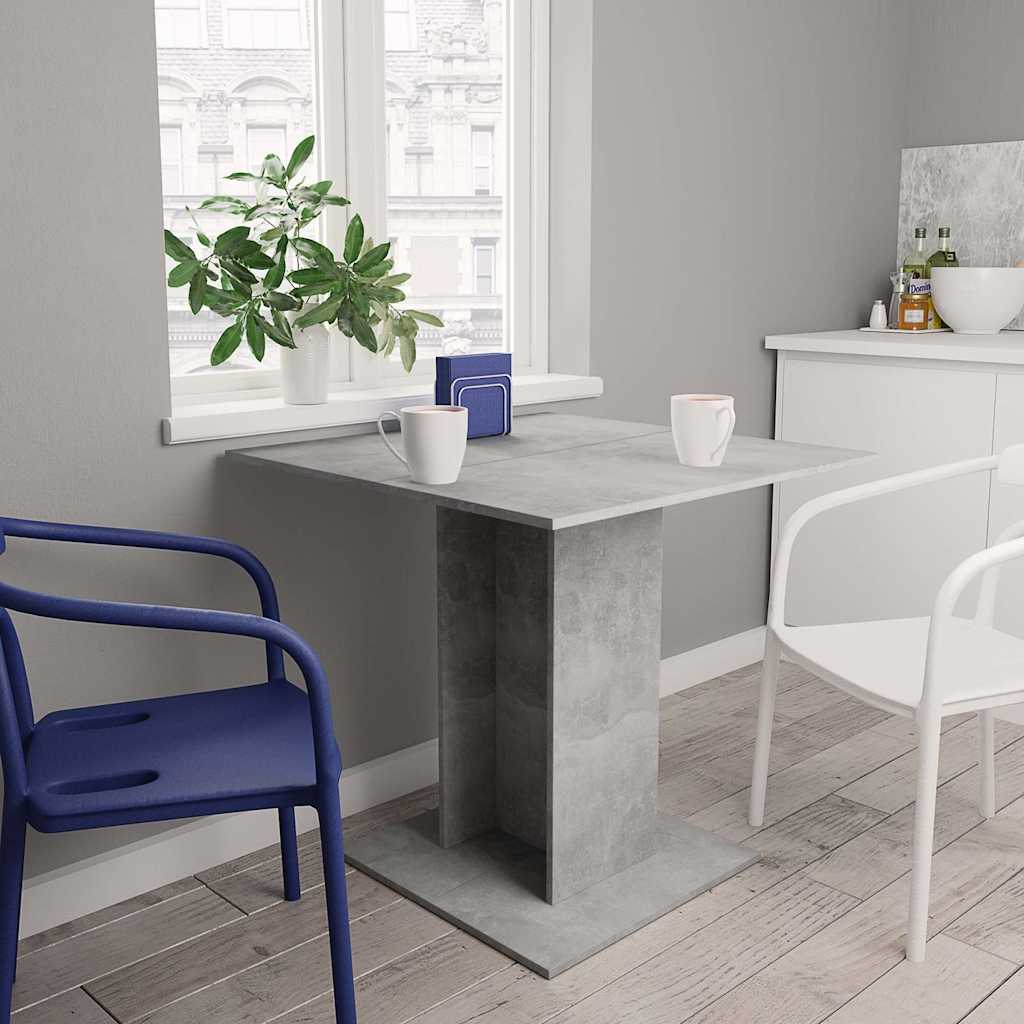 Mesa de comedor madera contrachapada gris hormigón 80x80x75 cm oif398733