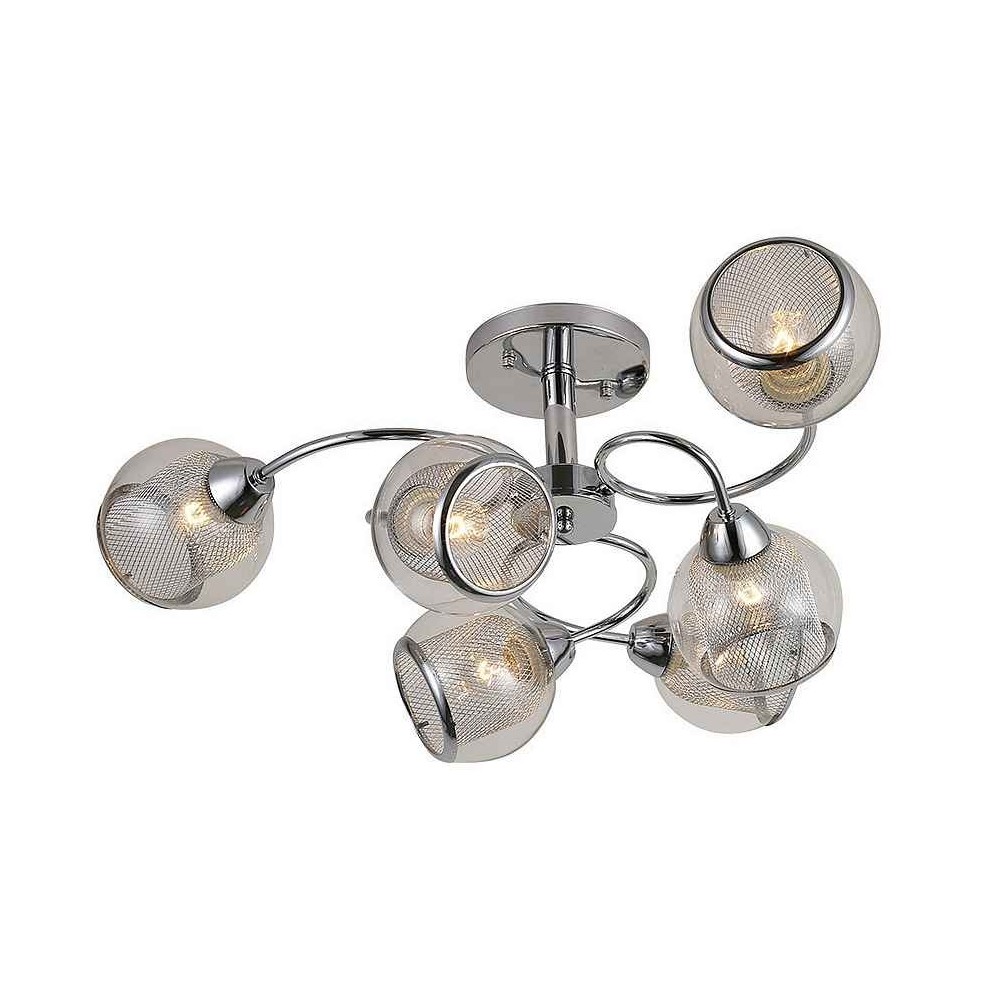 Lámpara - stanley - 6 luces - metal y vidrio - diseño moderno y elegante