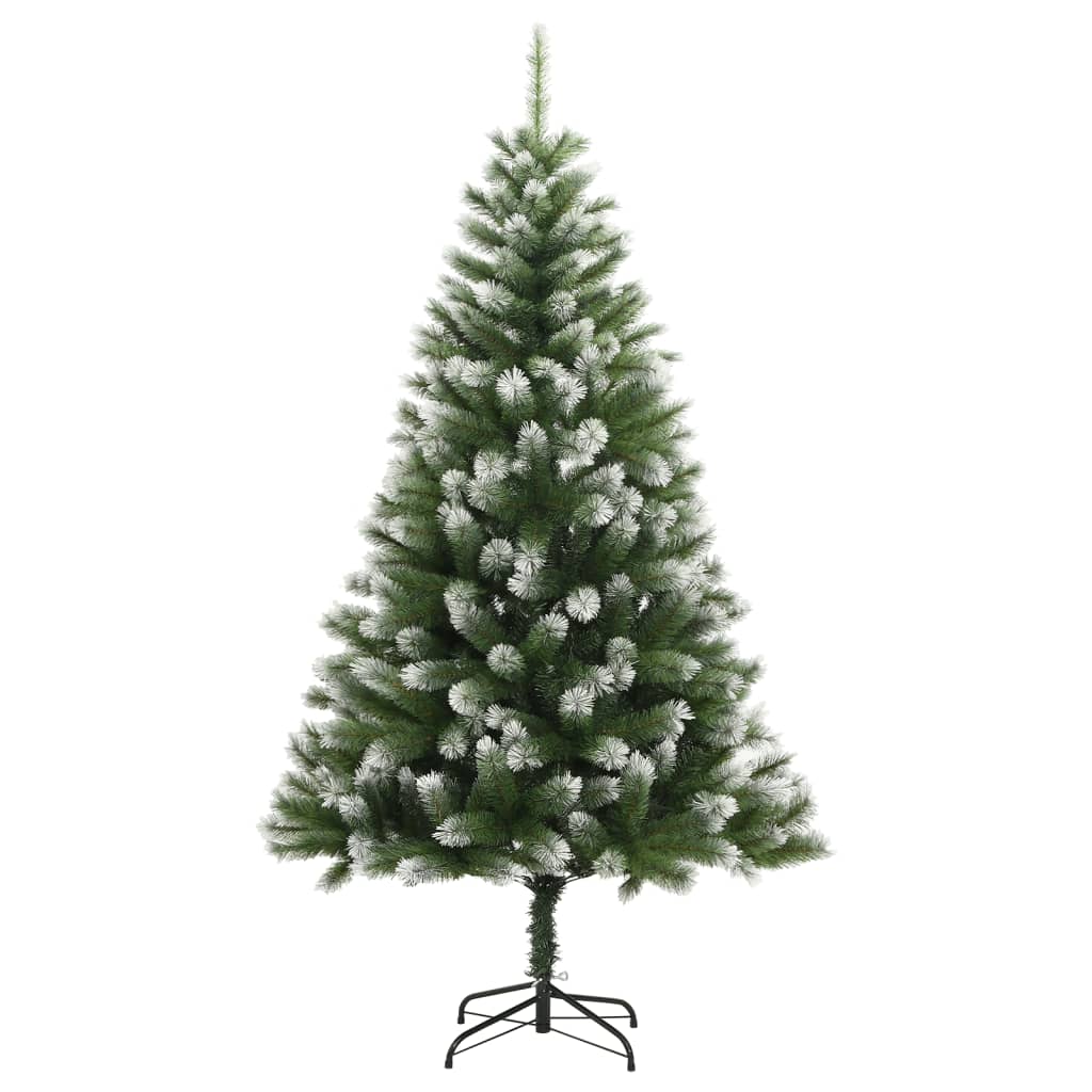 Árbol de navidad artificial con bisagras y nieve flocada 180 cm es3199