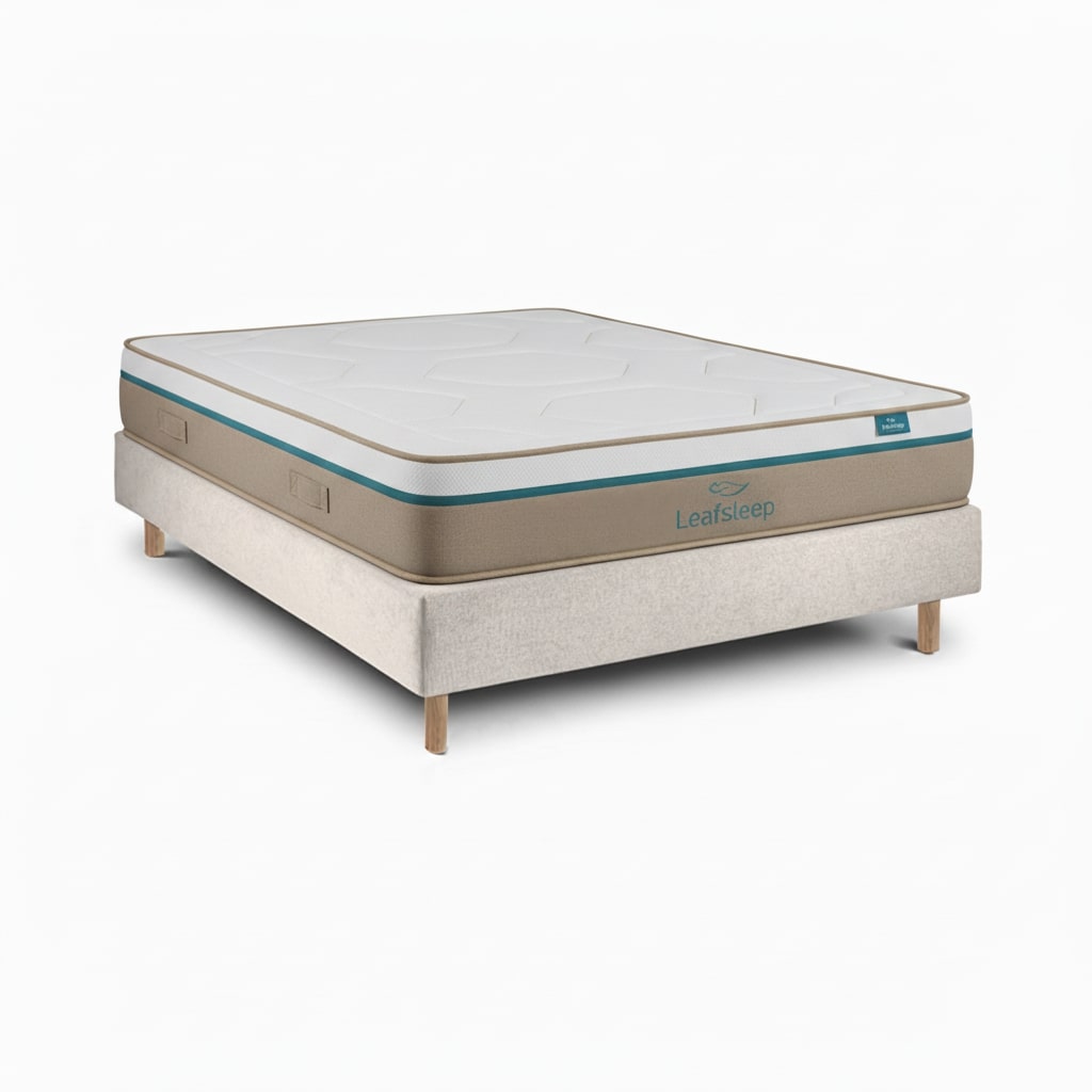 Leafsleep conjunto spring visco con sommier pearl 190x120 cm 62 cm alto
