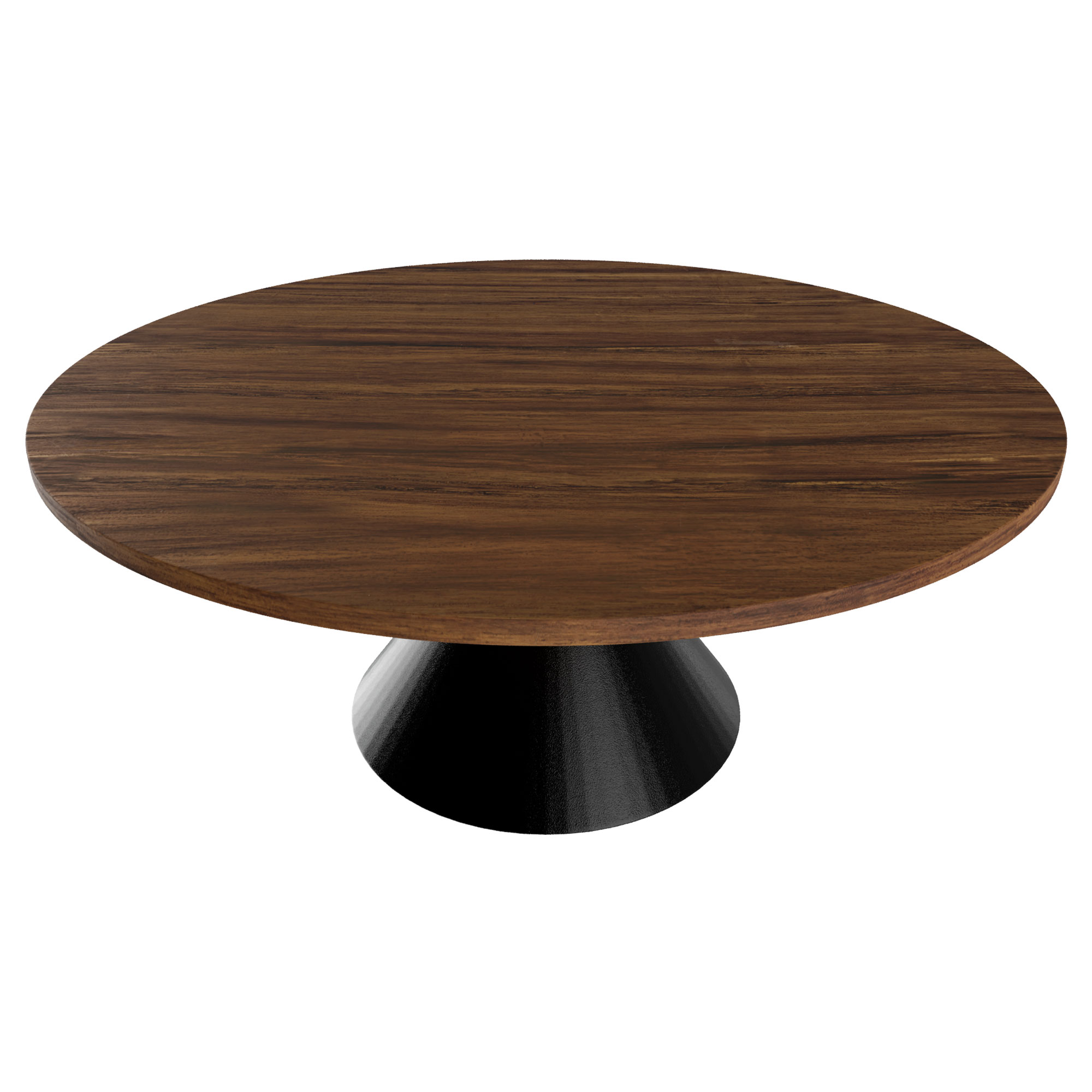 Graal negro - mesa ø120 cm base metal negro y tapa madera laminada ébano