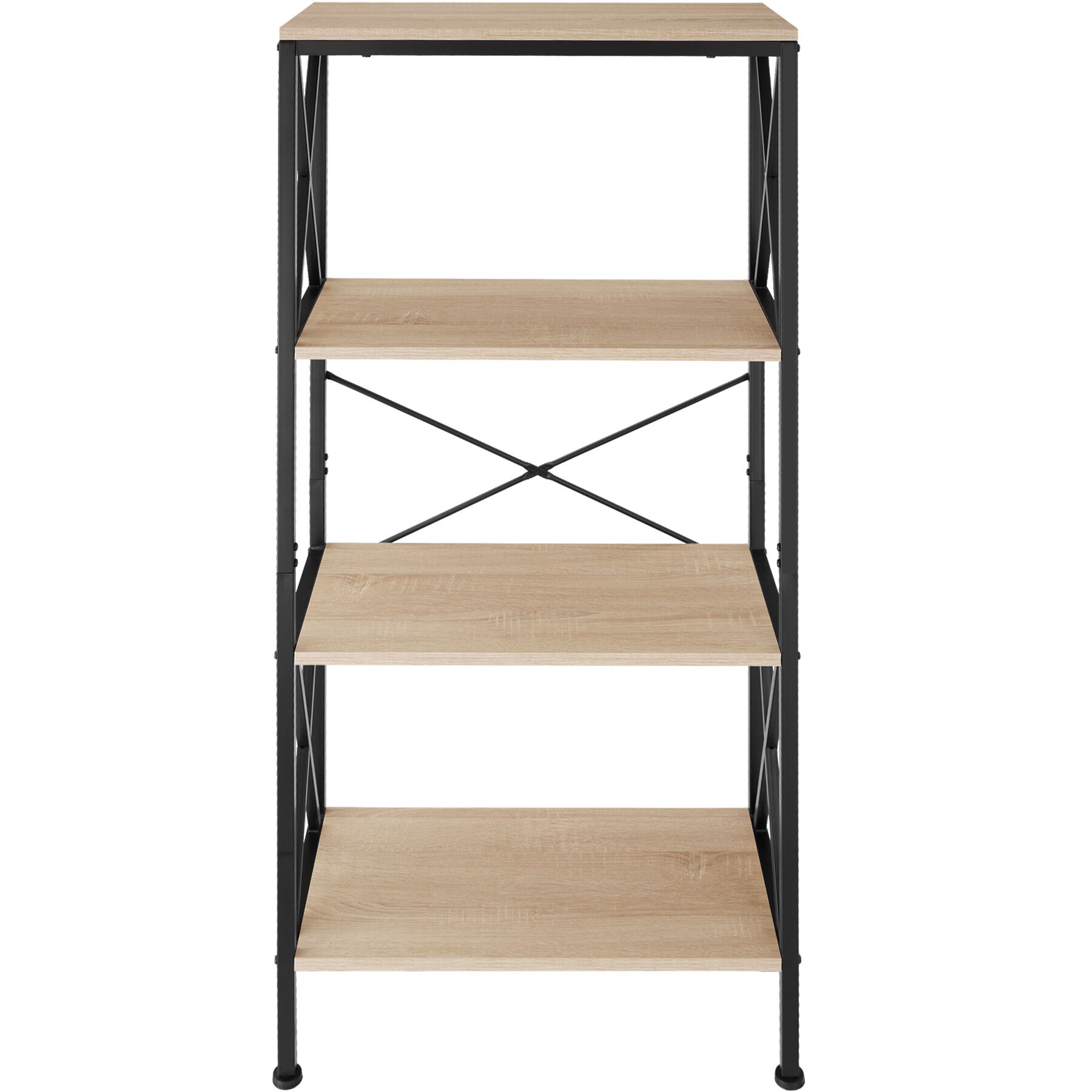 Estantería estilo industrial, 61,5x34,5x133x5 cm, madera clara