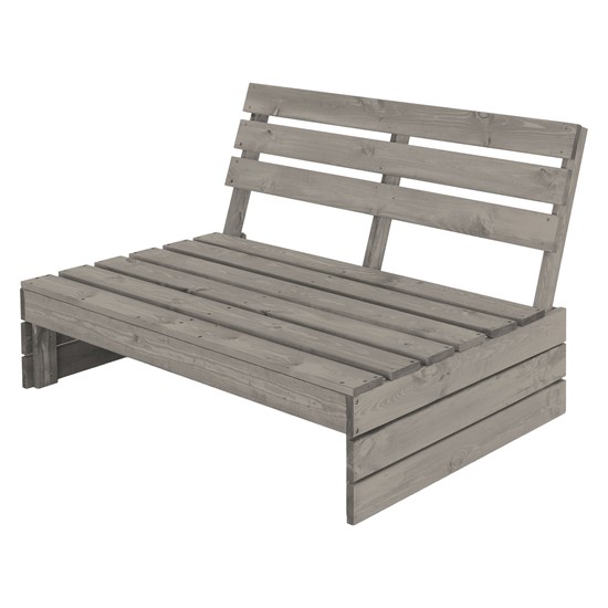Banco de jardín con respaldo de madera maciza gris 120 x 76,5 x 70 cm