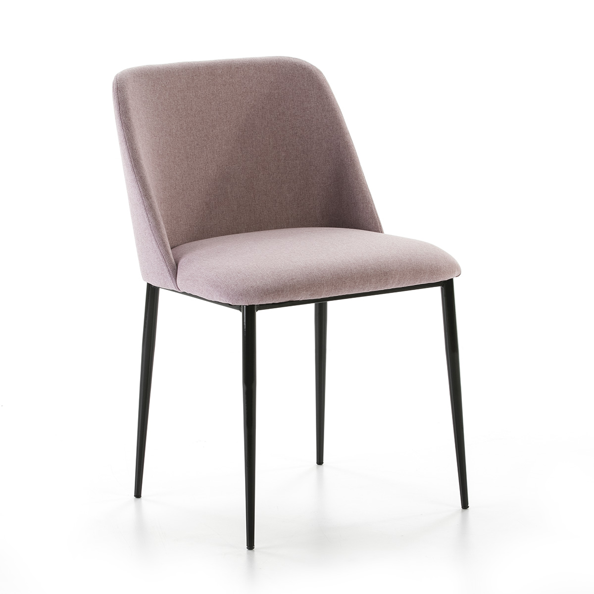 Silla 56x52x77 metal negro, tela he512-12 rosa