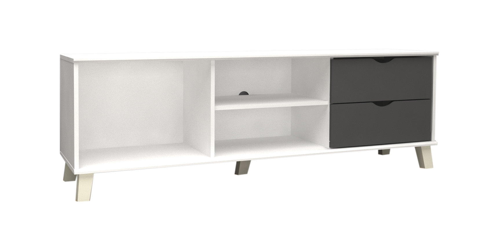 Mueble bajo tv dn 2 cajones, blanco 120x50 cm