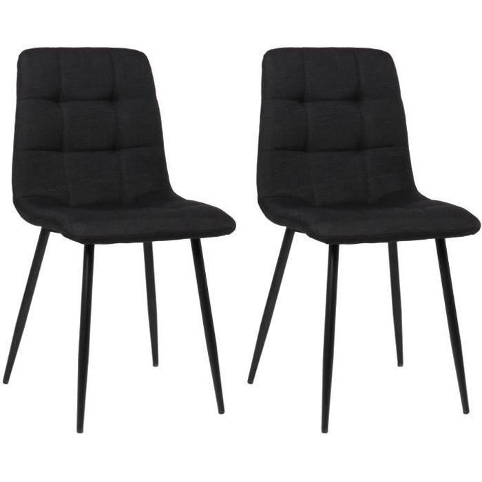 Sillas comedor modernas - 2 piezas - tela - negro