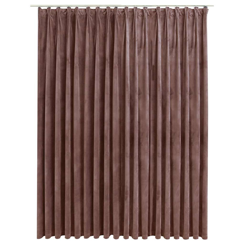 vidaXL cortina opaca con ganchos terciopelo rosa envejecido 290x245cm