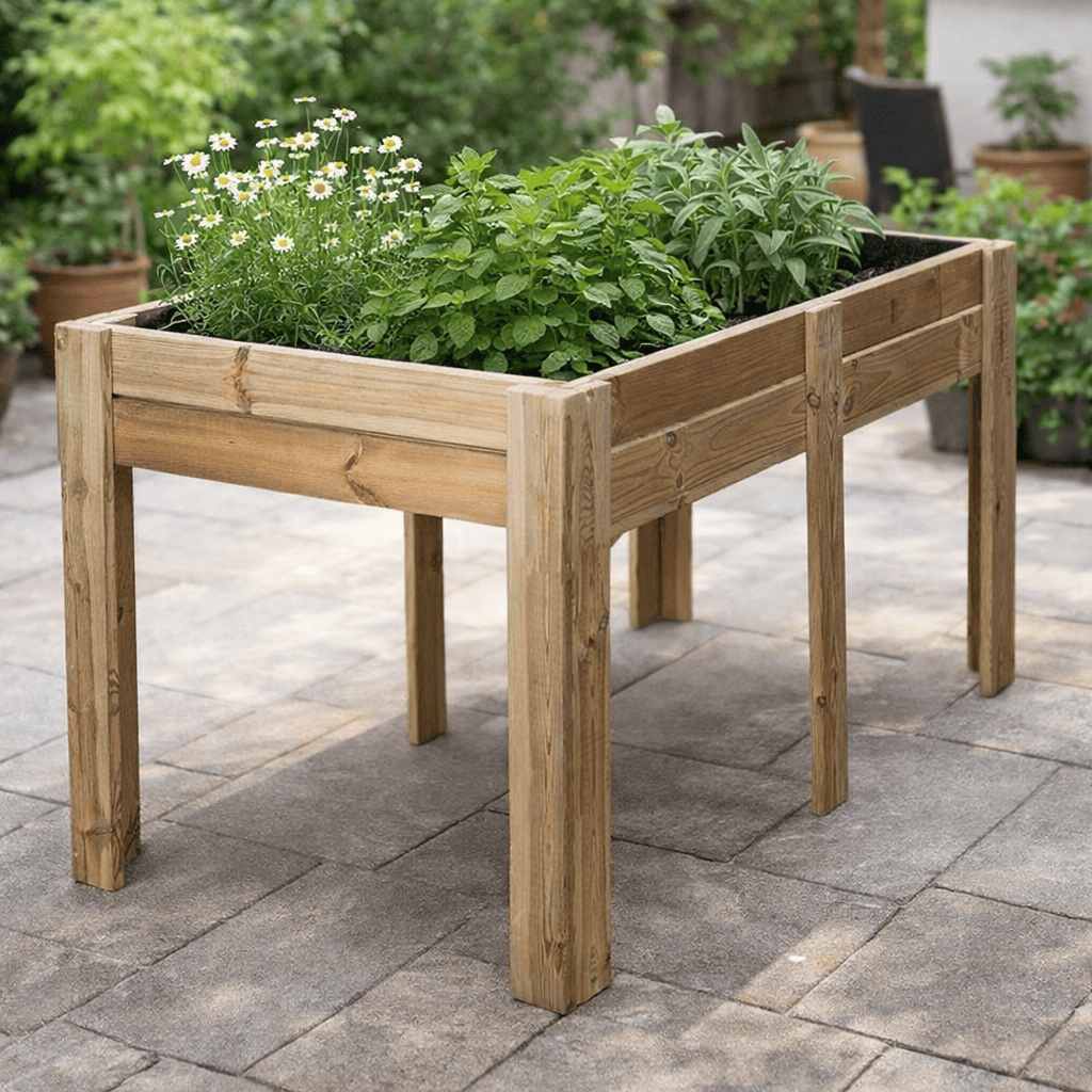 Huerto urbano- mesa de cultivo hana profunda 20cm vidahuerto 200x80x80 cm