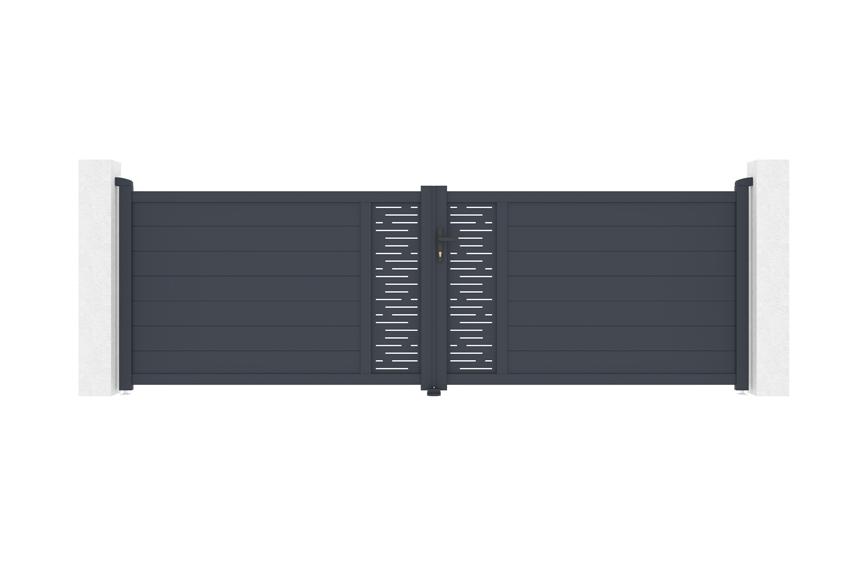 Puerta batiente regulable ancho 4m arlberg h.120cm aluminio gris