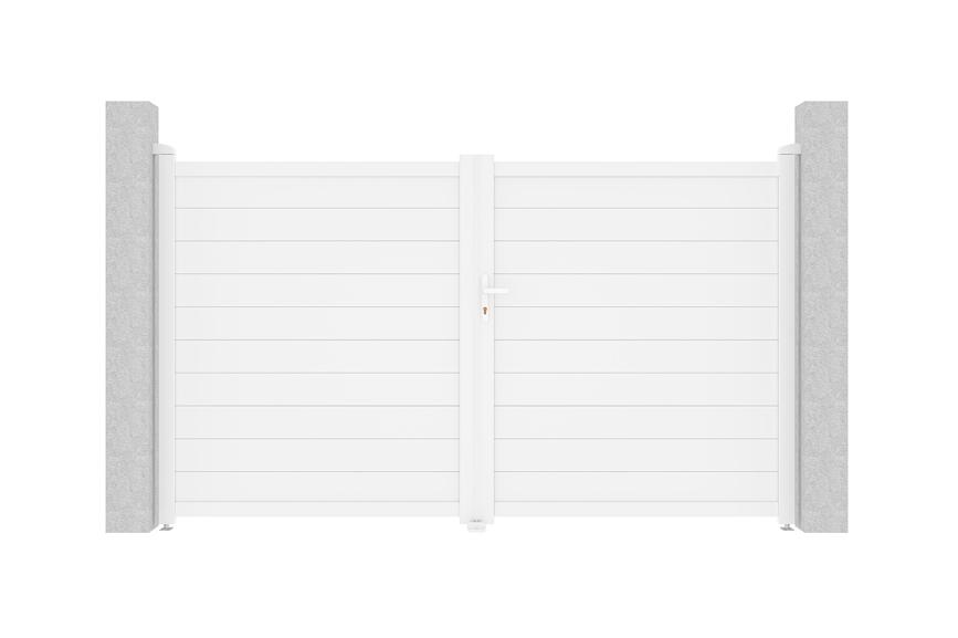 Puerta batiente de aluminio blanca eiger 3 m h.180 cm
