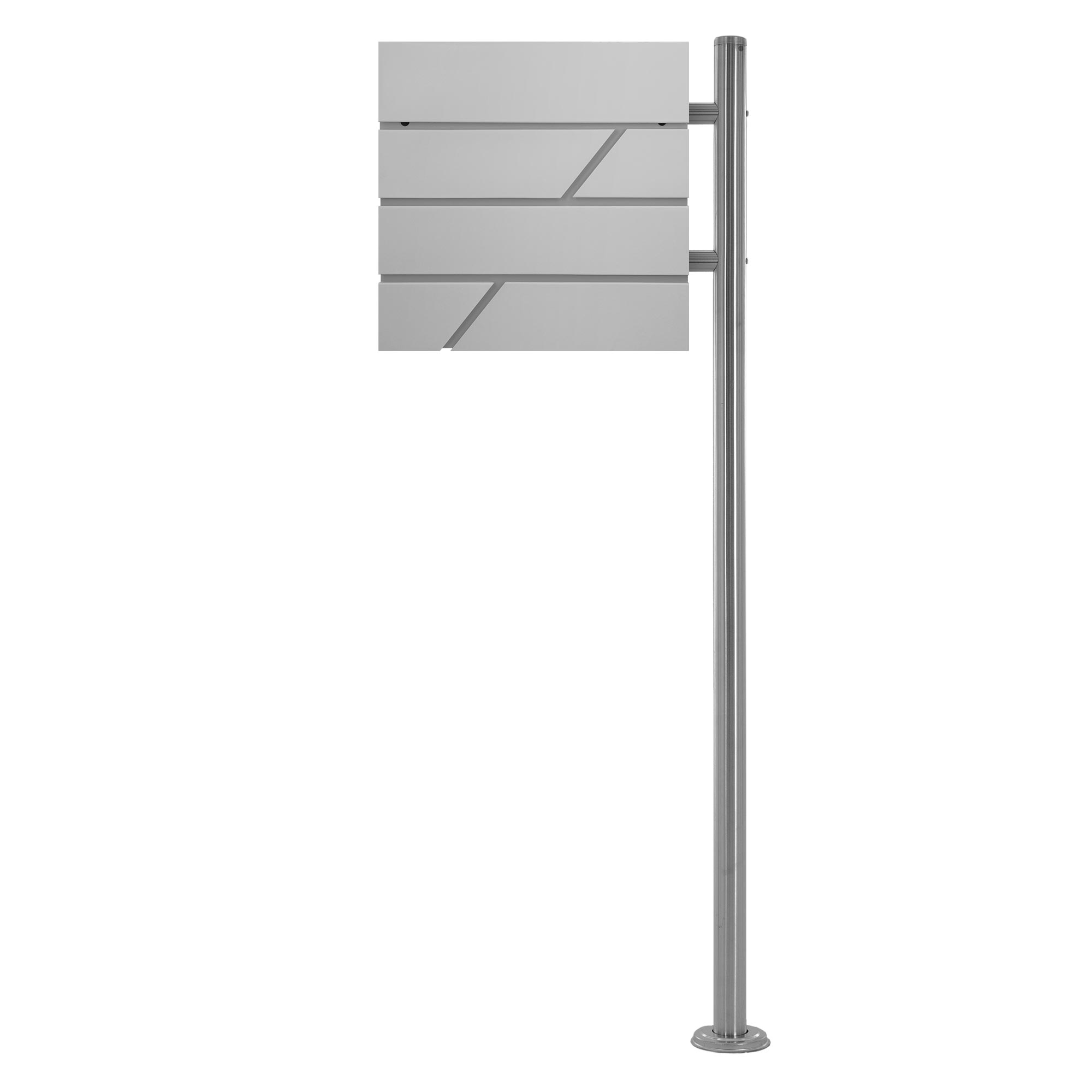 Buzón correos de pie 37 x 11 x 37cm de acero gris claro + soporte
