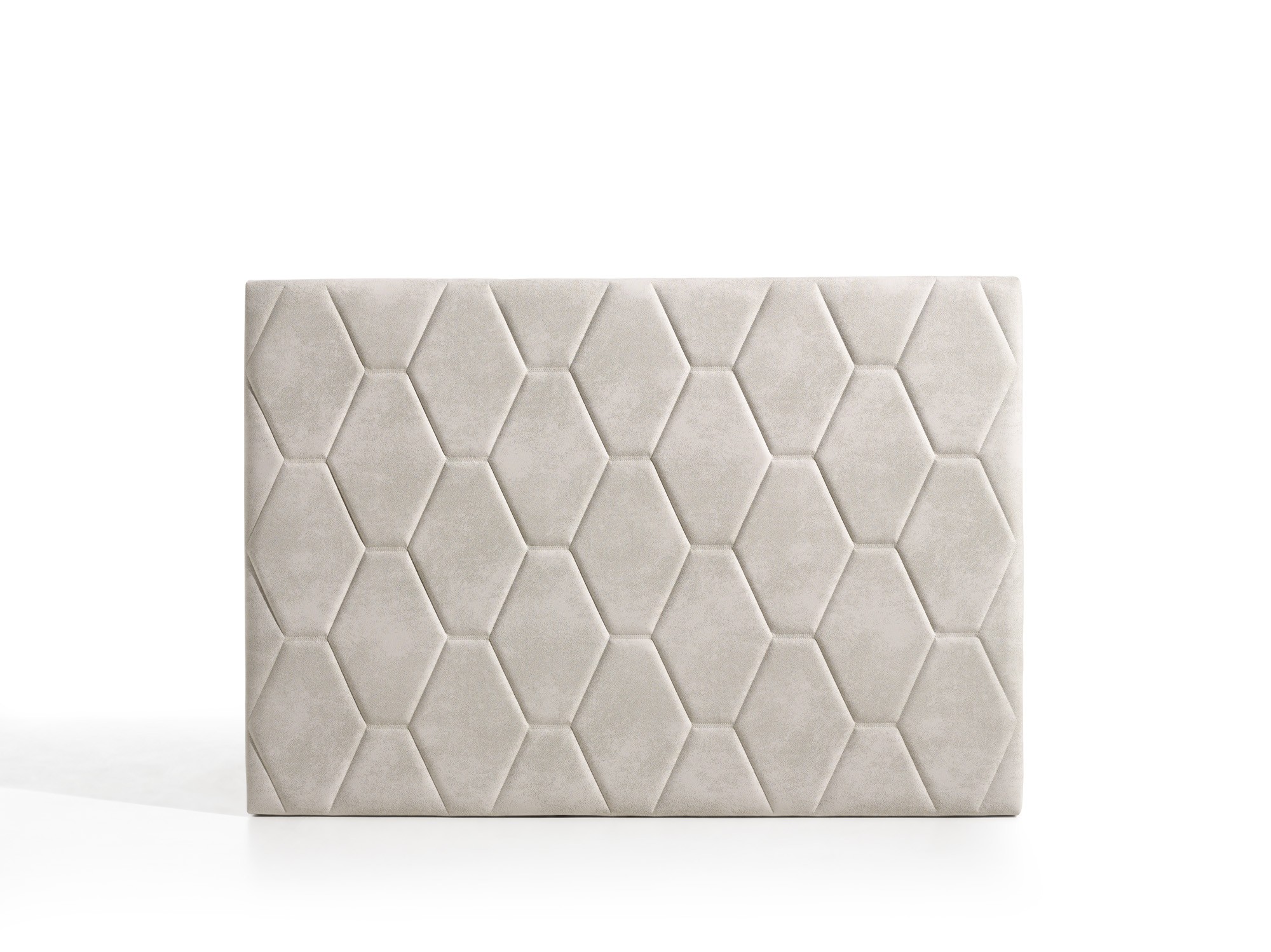 Cabecero ágata para cama de 110 de tela blanco roto 115x115x8. Matris