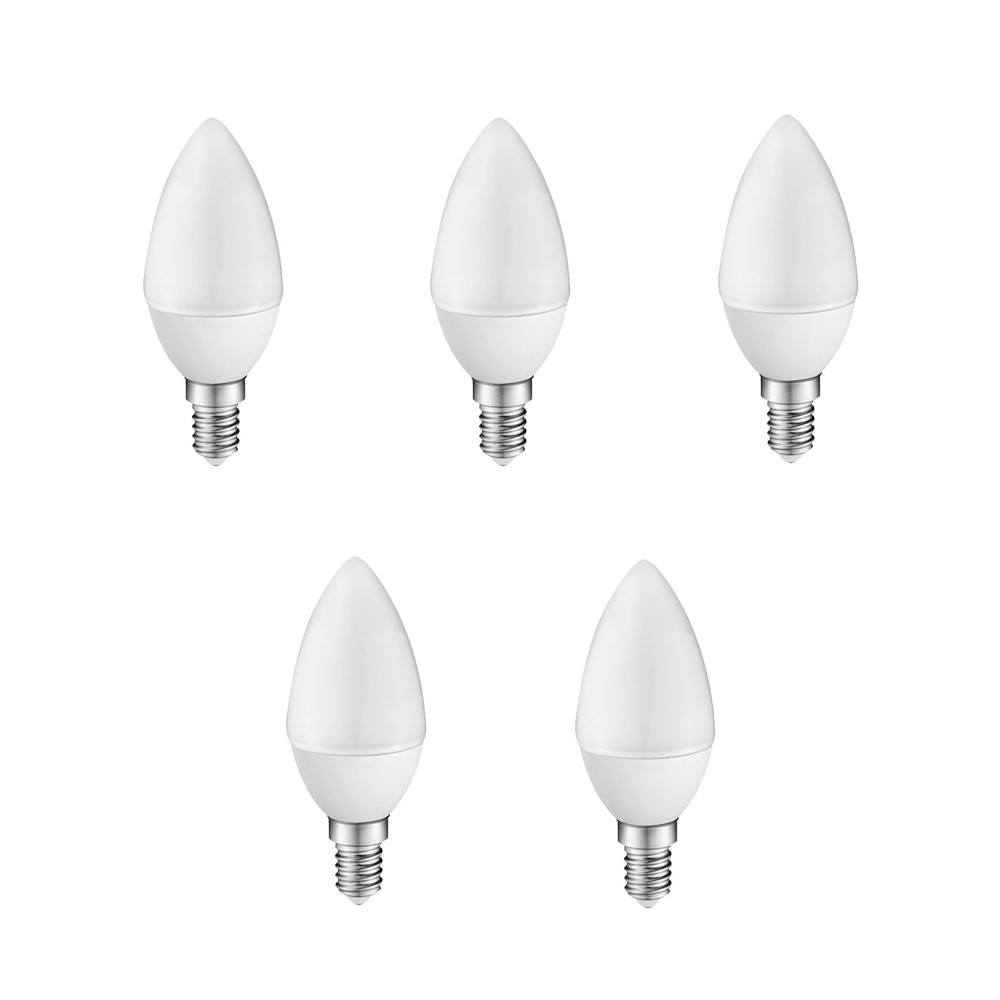 Pack 5 bombillas a2bc LED c30 e14 6w luz cálida 3000k