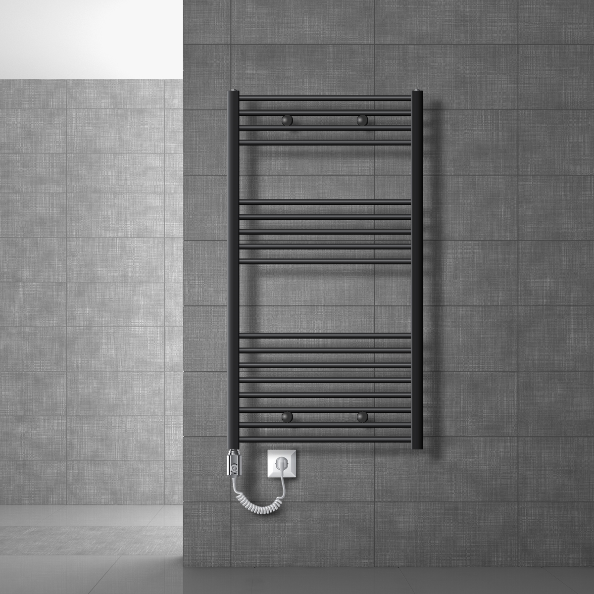 Radiador eléctrico de baño 1200w 750x1200 mm antracita