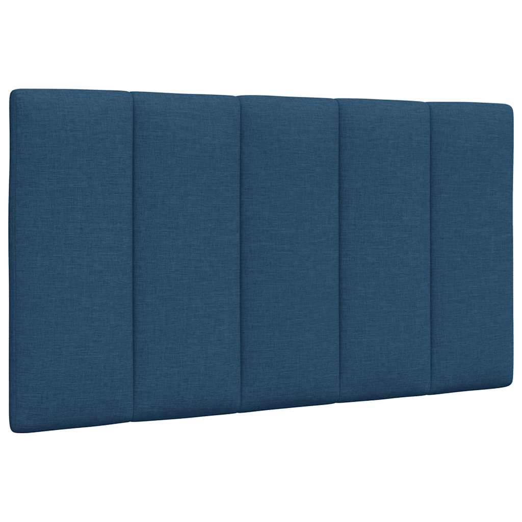 Cabecero de cama acolchado tela azul 80 cm