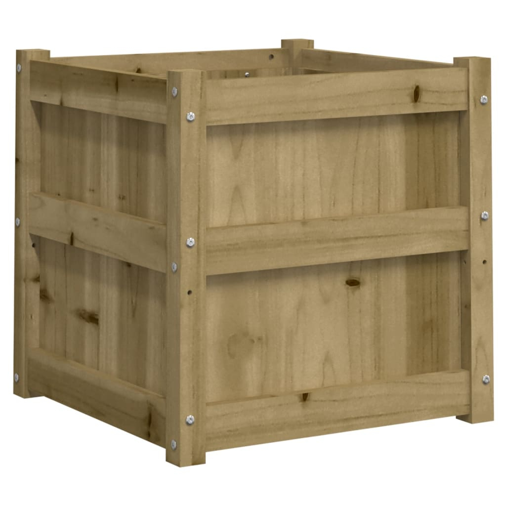 vidaXL jardinera madera maciza de pino impregnada 50x50x50 cm