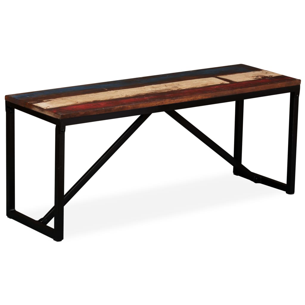 vidaXL banco de madera maciza reciclada 110x35x45 cm