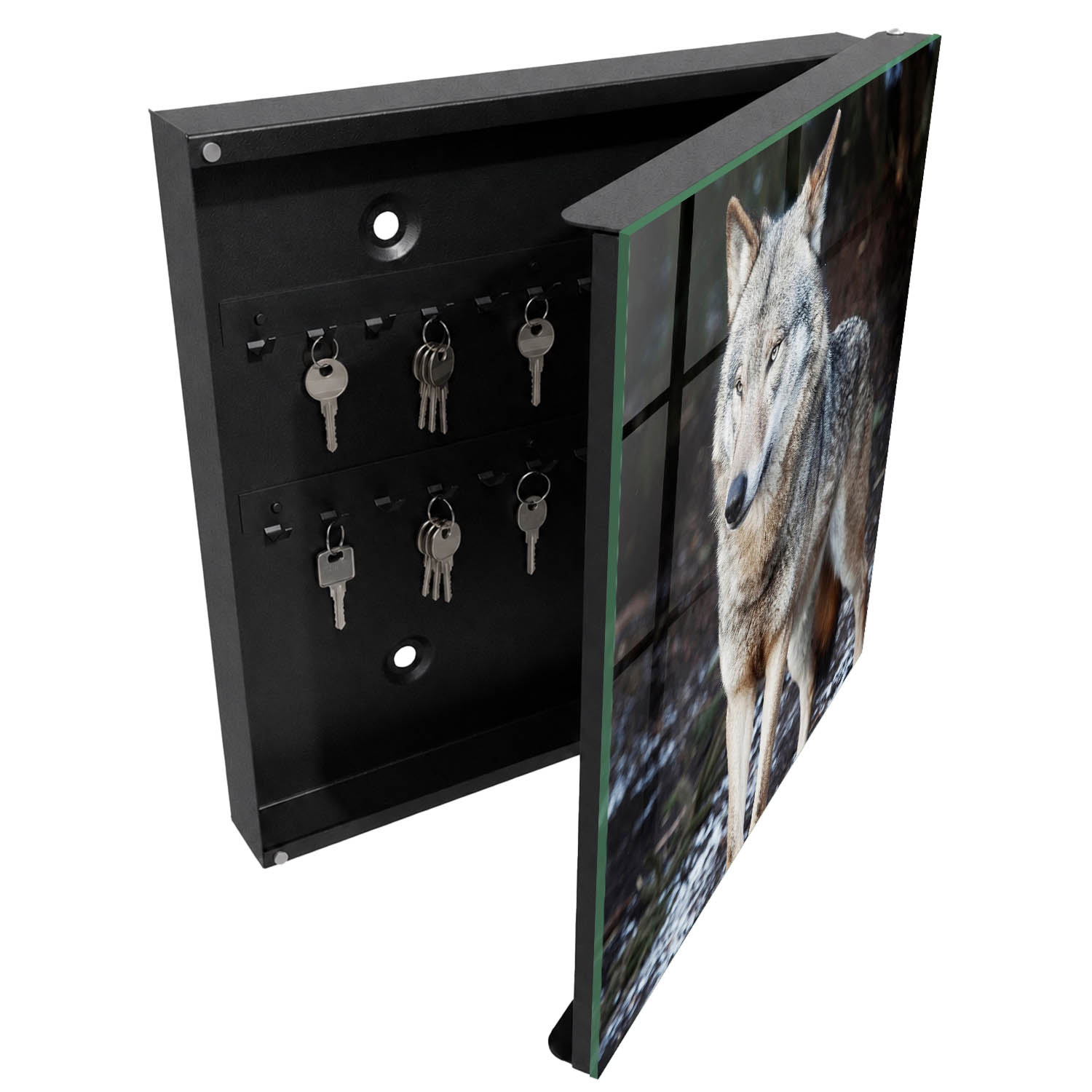 Caja guarda llaves decorativa 30x30x5, apertura derecha tulup