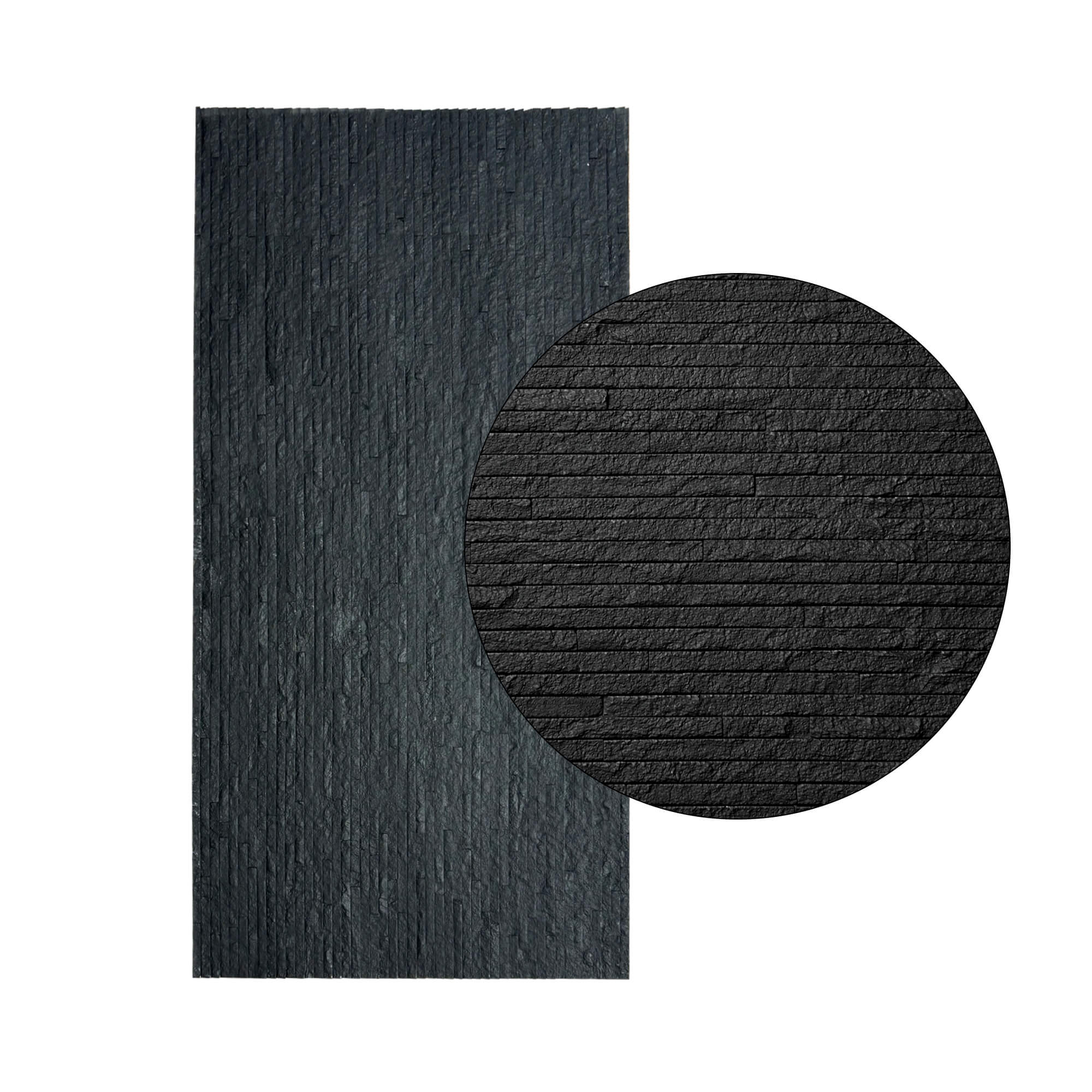 Pack 5 panel mural piedra flexible natural venecia negro 120x60cm 3,60m²