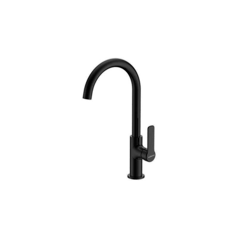 Grifo edesa niagarabk monomando caño alto acabado negro 360°