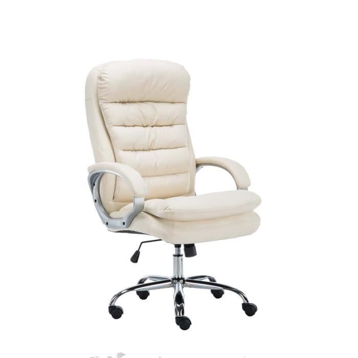 Silla de oficina grande - crema - polipiel - 235 kg