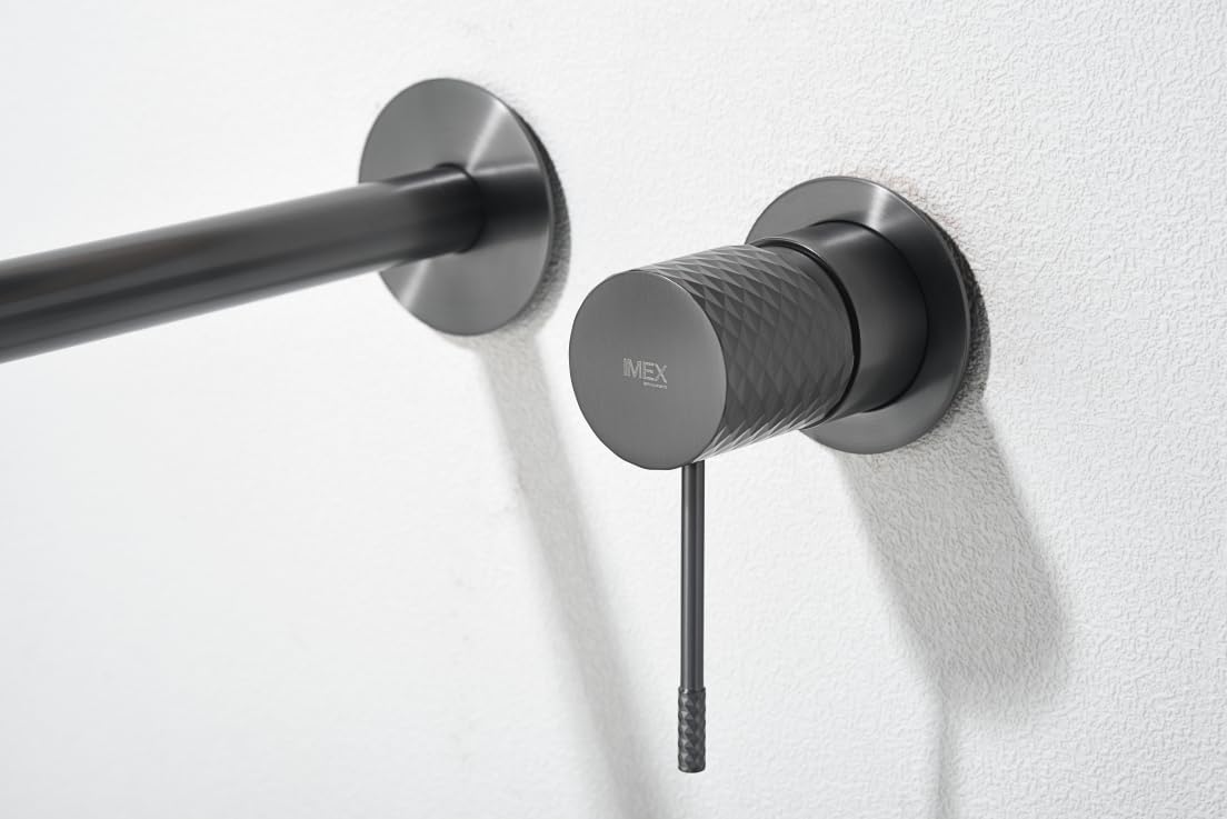 Mice - griferia empotrada monomando de lavabo de laton - black gun metal