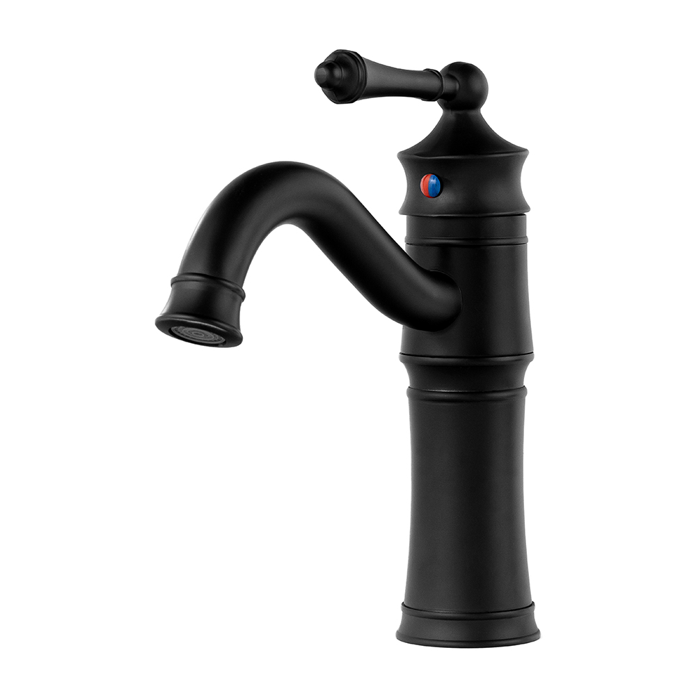 Grifo lavabo monomando retro, negro