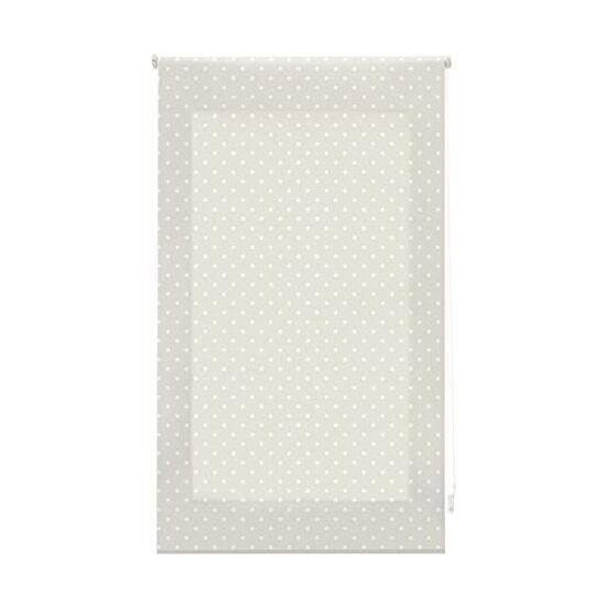 Estor enrollable premium 120x180 beige con motas blancas