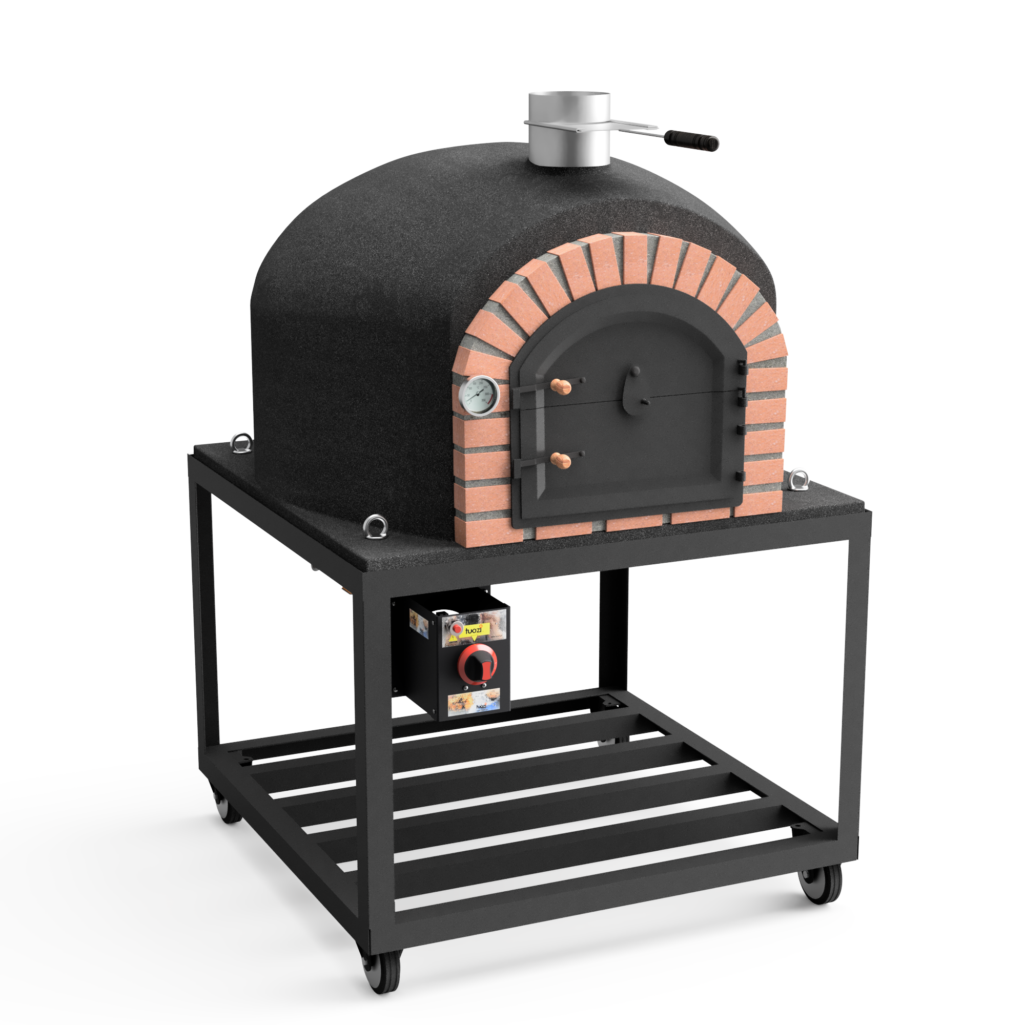 Horno de leña exterior de obra modelo gran canária negro - 80x80x170cm