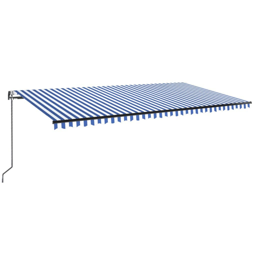 vidaXL toldo automático retráctil azul y blanco 600x350 cm