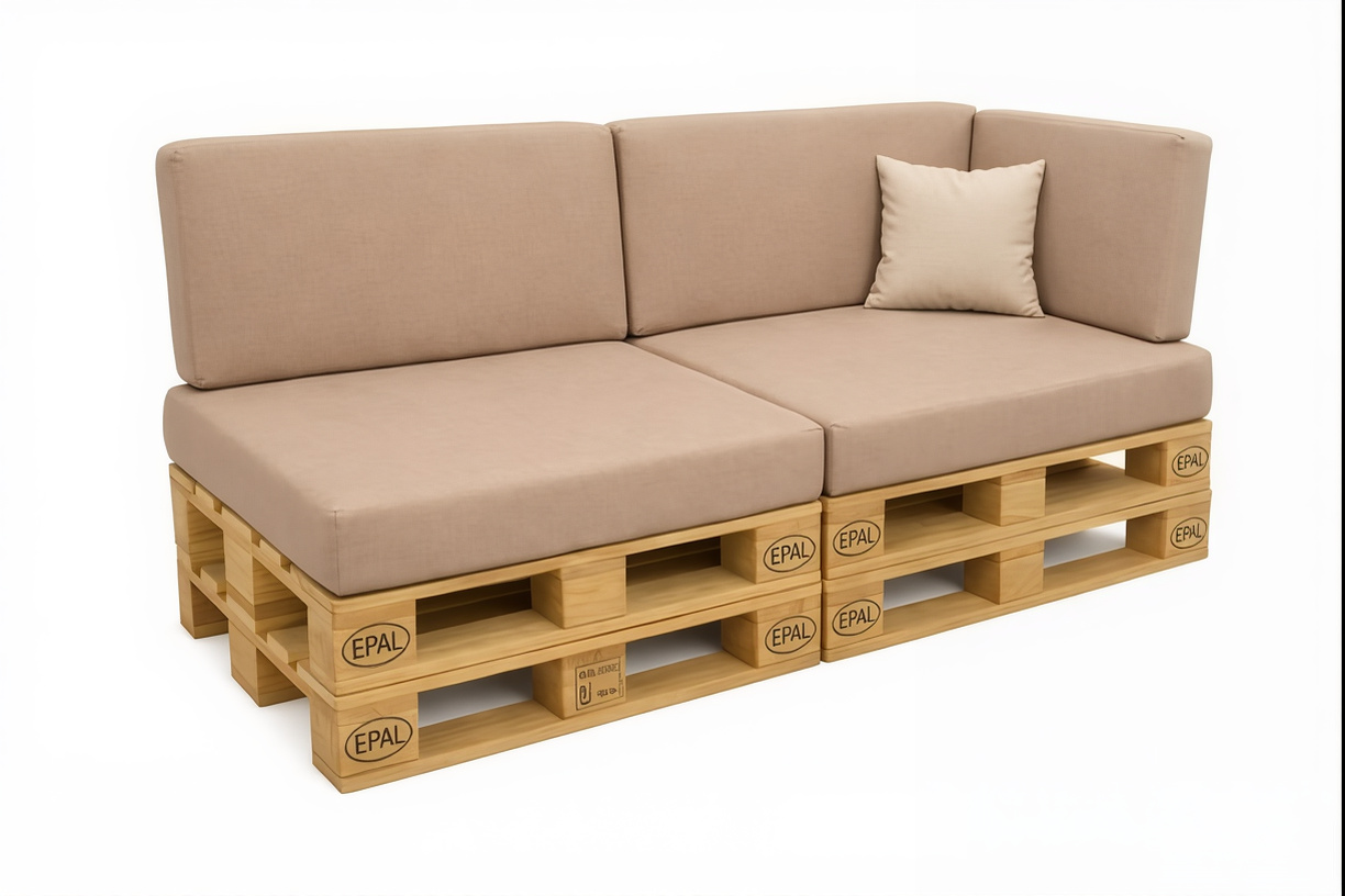 Cojines para palets exterior jardín juego 8,120x50 cm beige