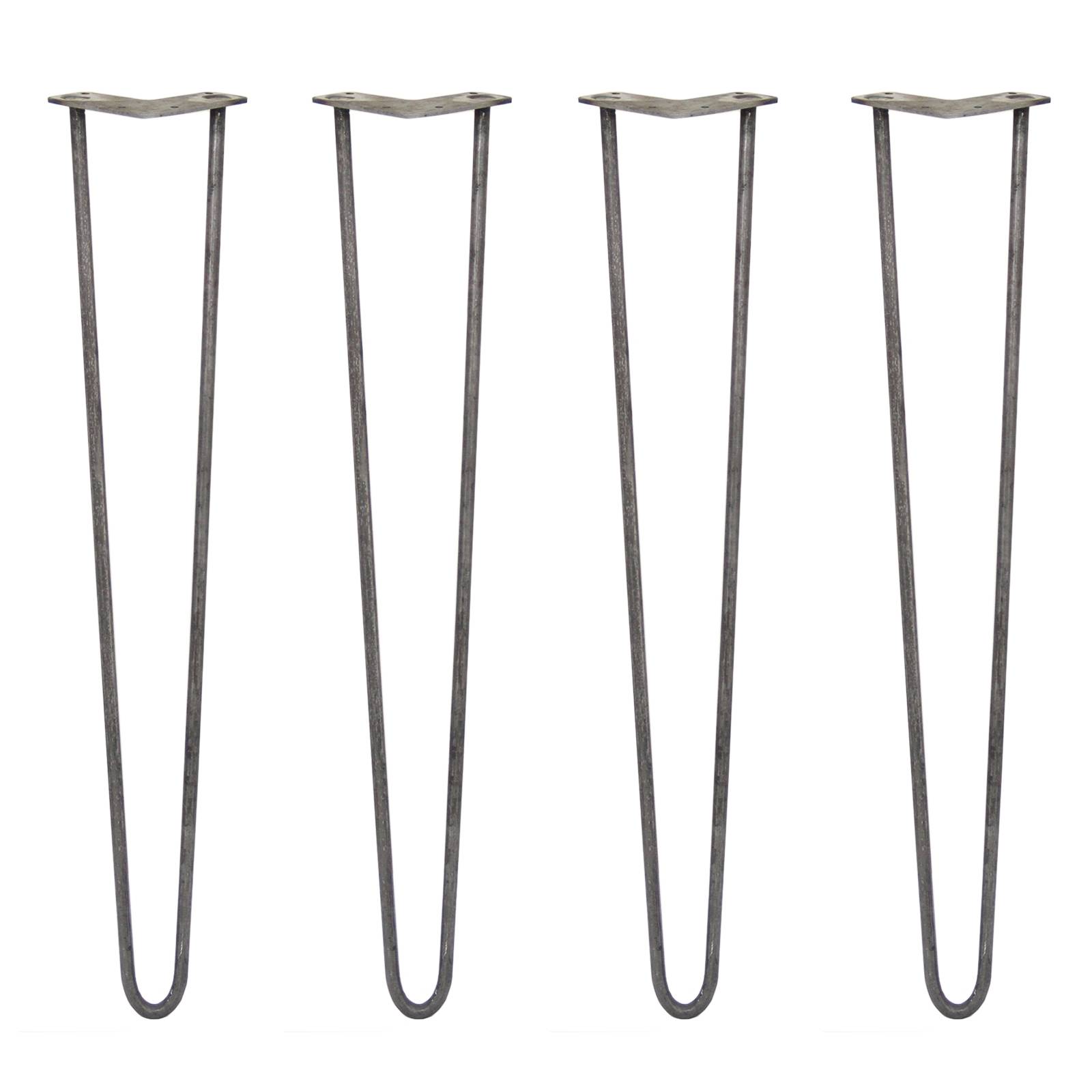 4 patas de horquilla skiski legs 71cm acero natural 2 dientes 12mm