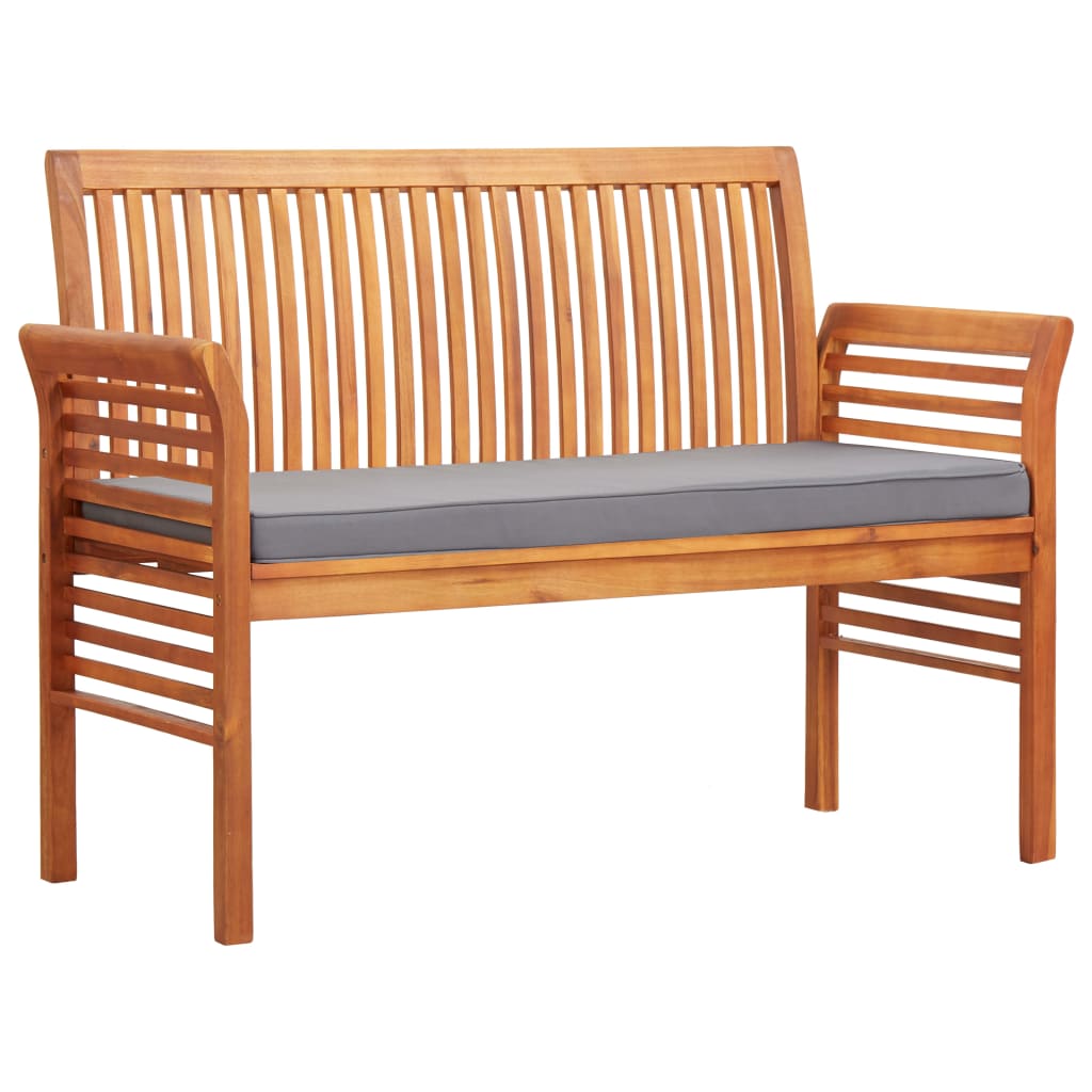 Banco de jardín 2 plazas con cojín madera maciza acacia 120 cm joy329693