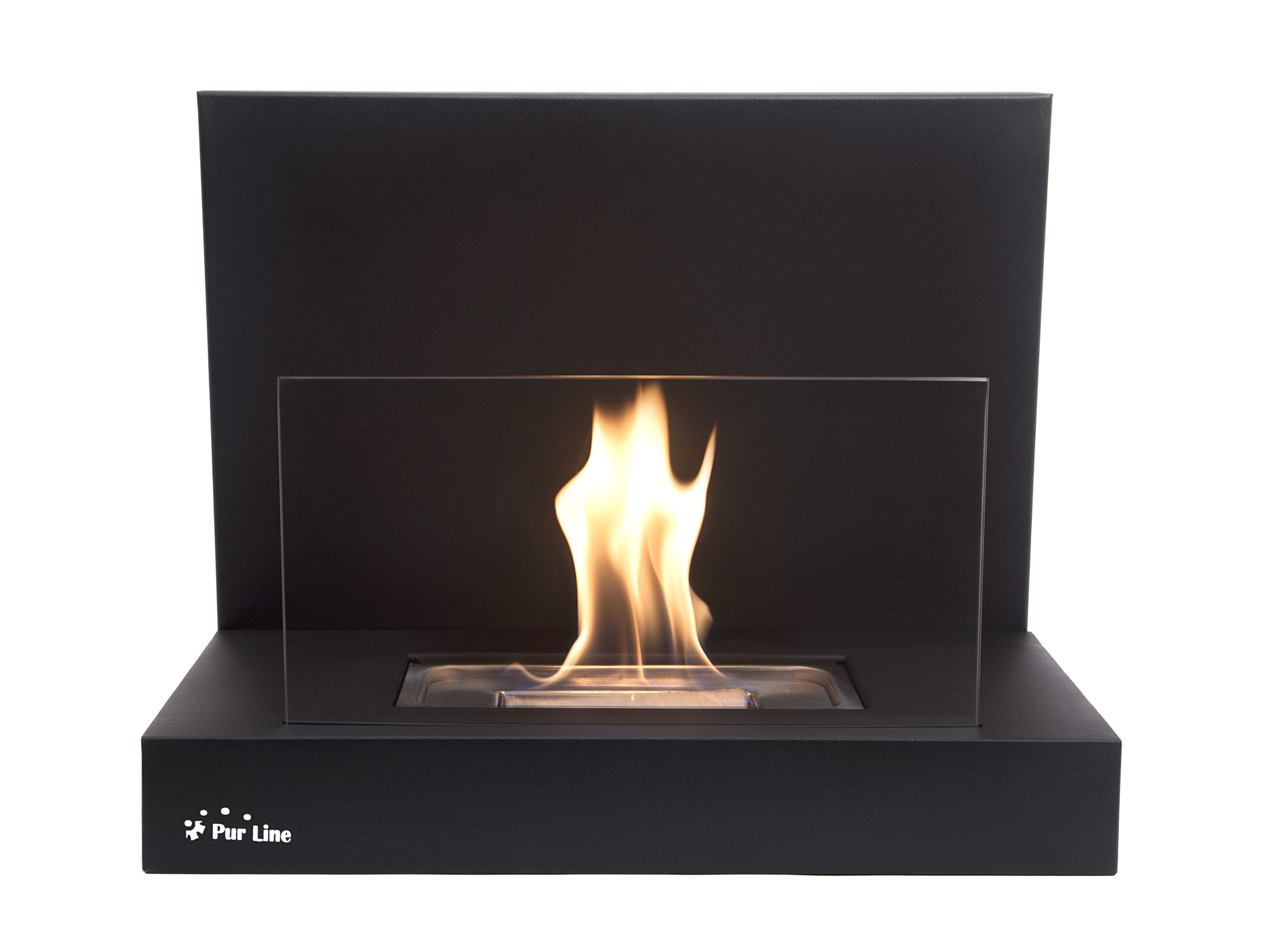 Chimenea de etanol mural con cristal protector