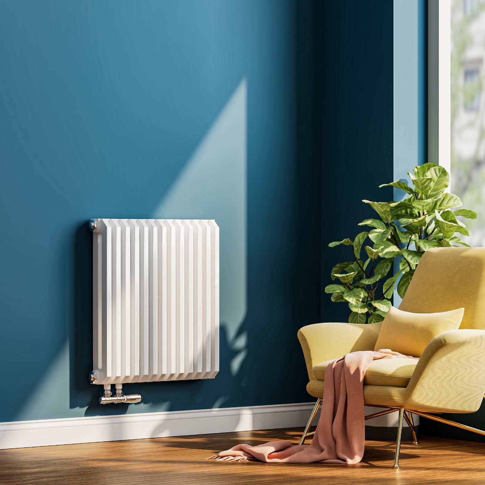 Emke radiador plano horizontal d 60x59,4 cm, blanco, 969 w, doble capa