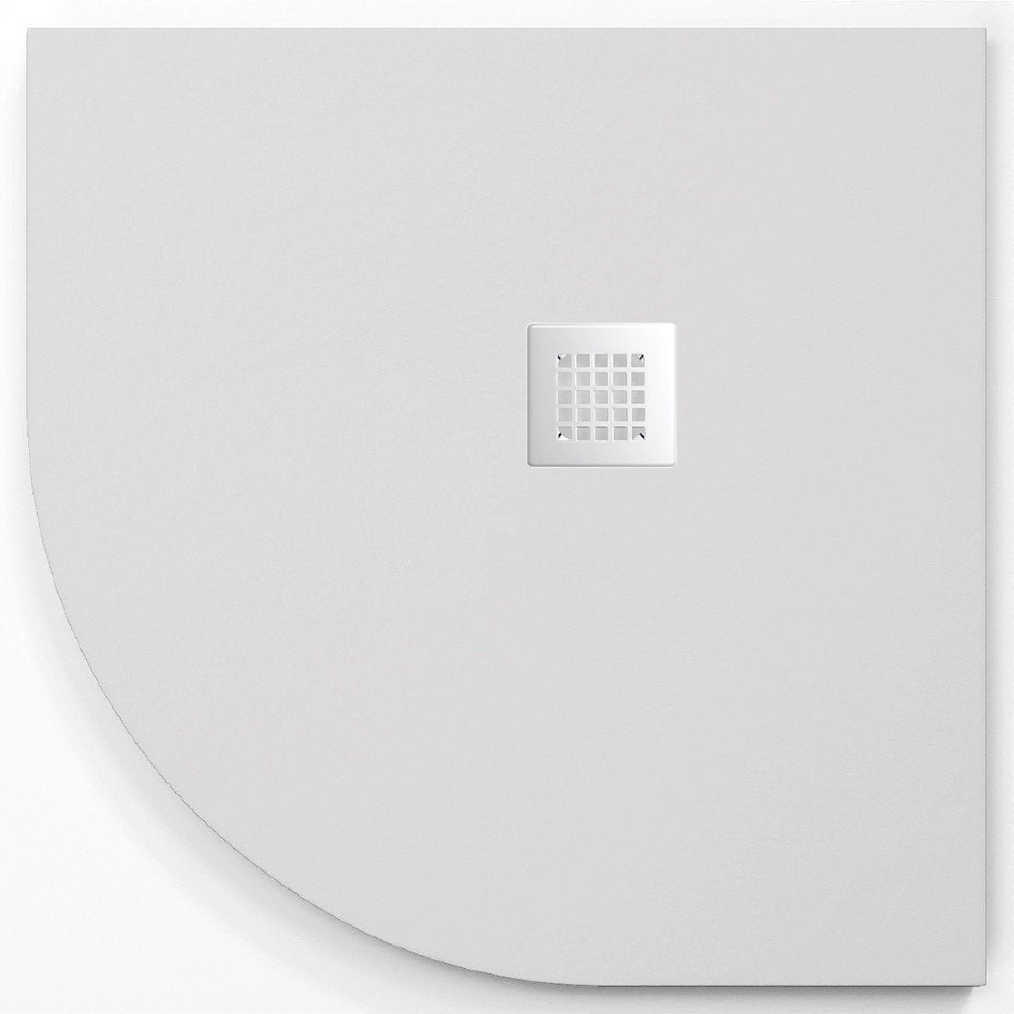 Plato de ducha onda curve blanco 90x90 cm (radio 50) rejilla color