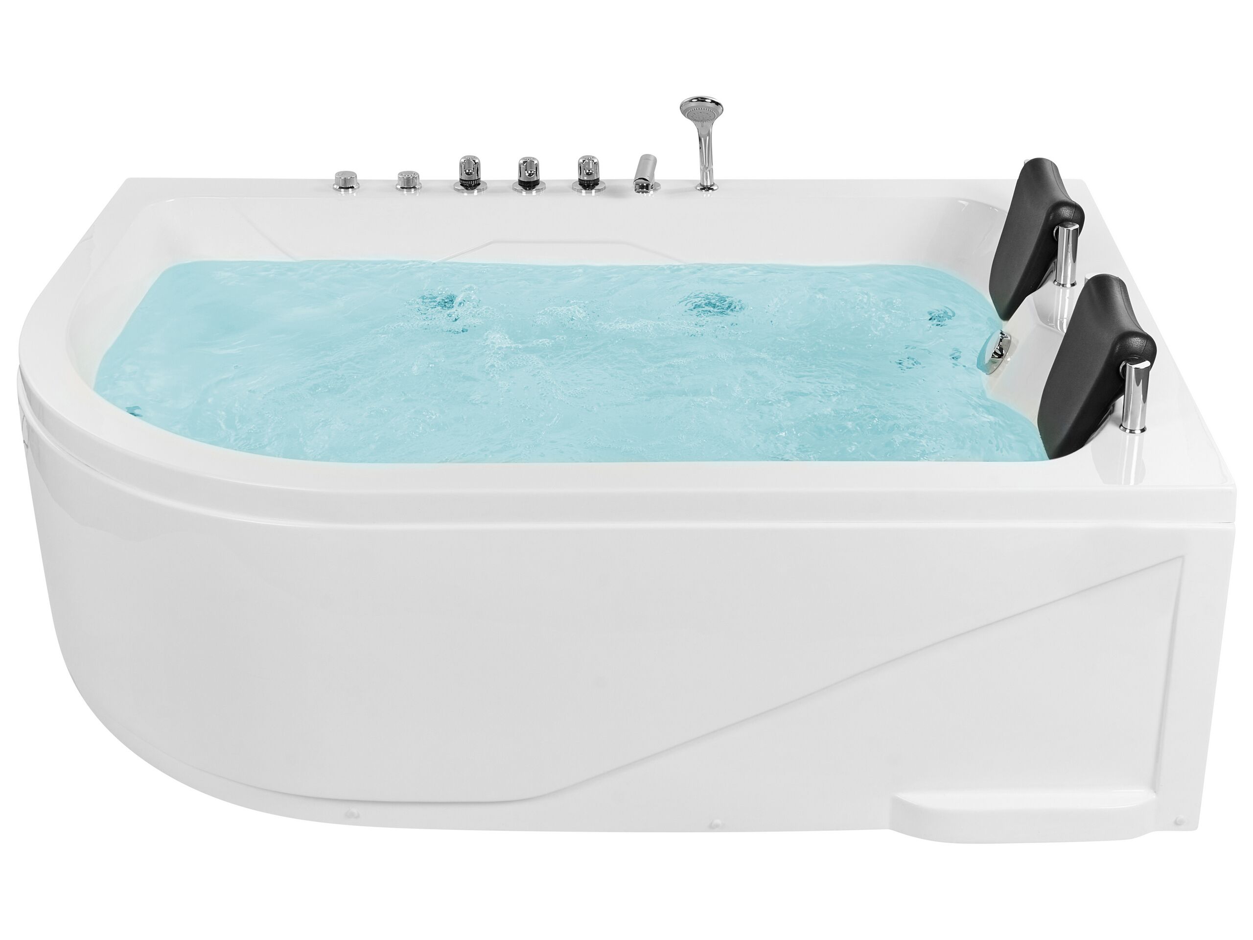 Bañera de hidromasaje LED esquinera calama 180 x 120 cm blanco izquierda