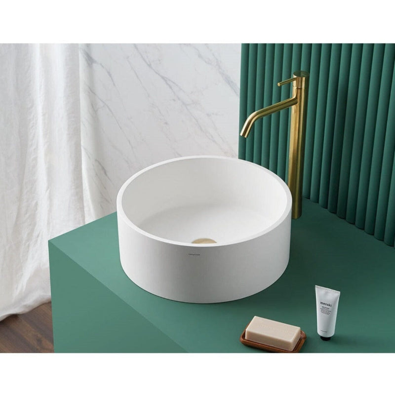 Lavabo redondo para encimera en sanydur lucena ø40 cm