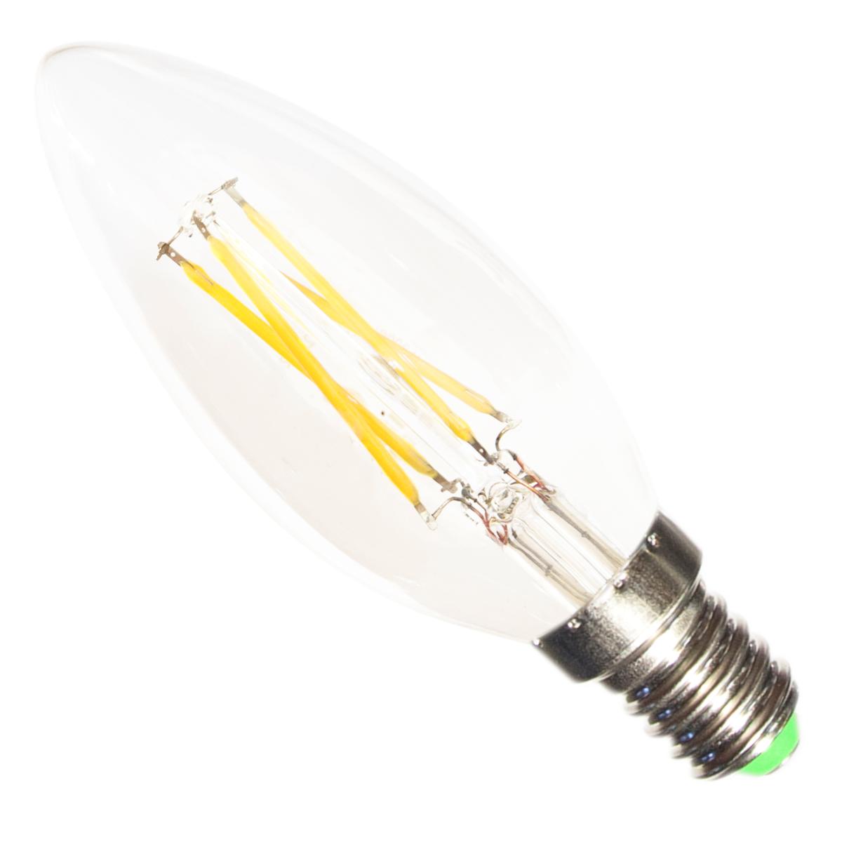 Bombilla LED e14 filamento 6w 220v c35 cob 360° - blanco cálido 2