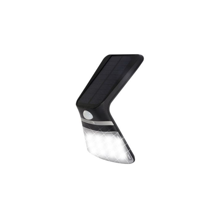 Aplique solar 3,5w 430lm recargable sensor presencia (2-8m) color negro