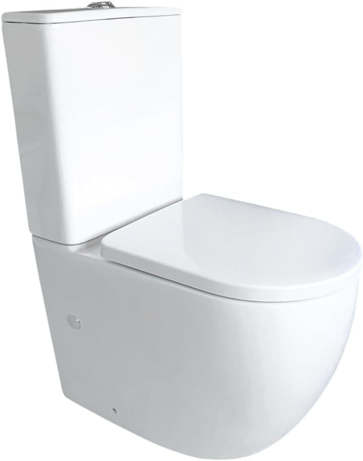 Inodoro completo sistema rimless tapa dura amortiguada salida dual