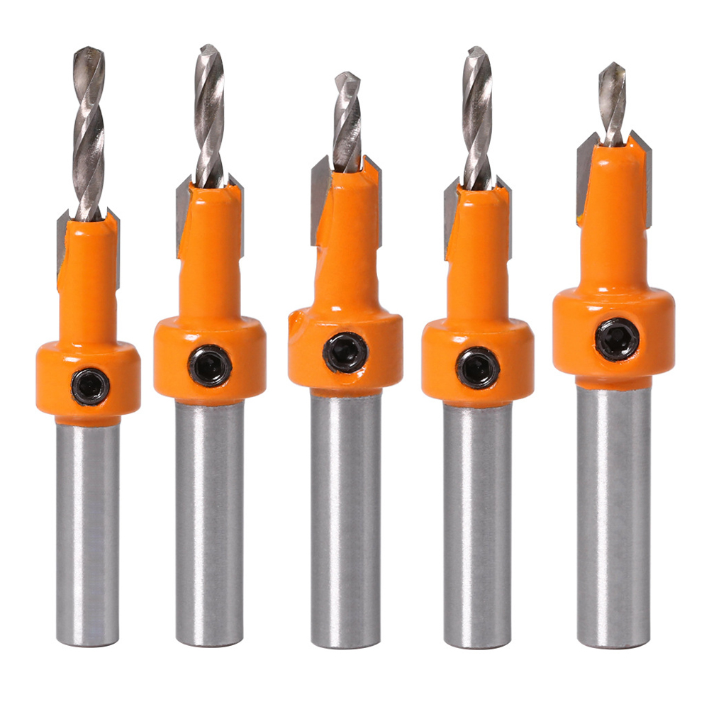 Juego 5 brocas avellanadoras HSS 2,8-4mm autorroscantes