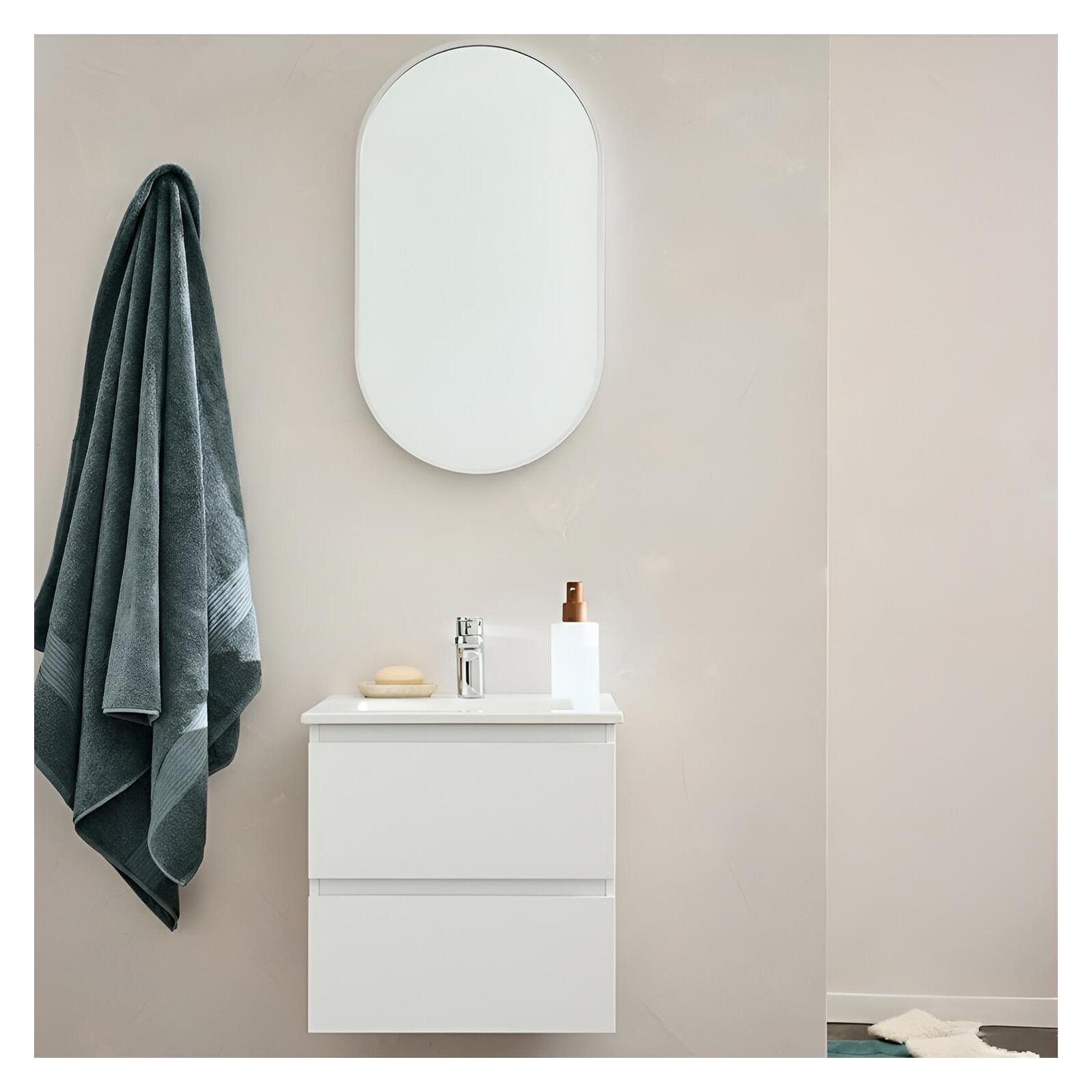 Mueble lavabo 45cm grifo cromado y espejo sorrento