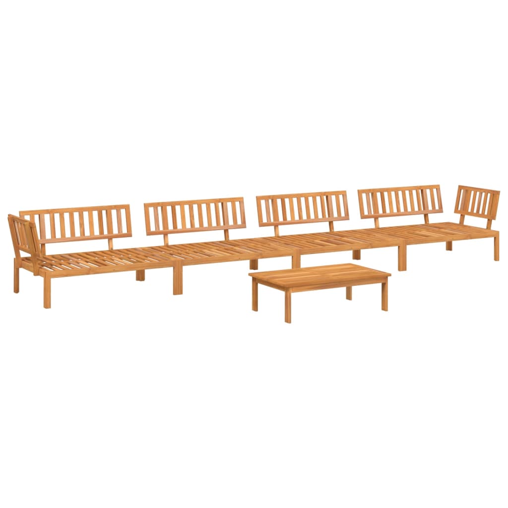 vidaXL set de sofás de palets de jardín 5 pzas madera maciza de acacia