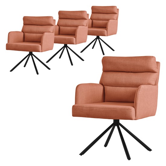 4x sillas comedor giratoria naranja asiento de cocina