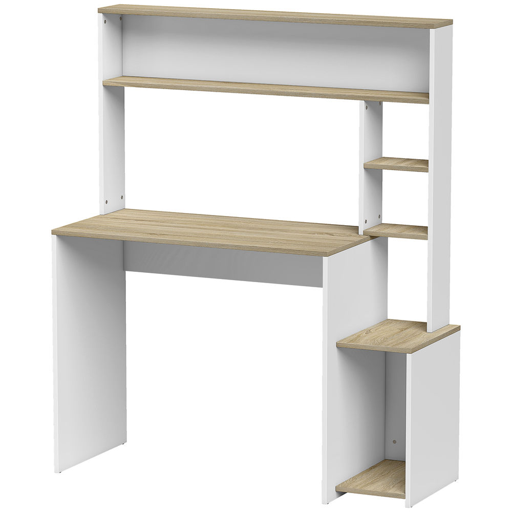 Mesa de ordenador 114x45x138 cm color blanco Homcom, oficina - escritorios