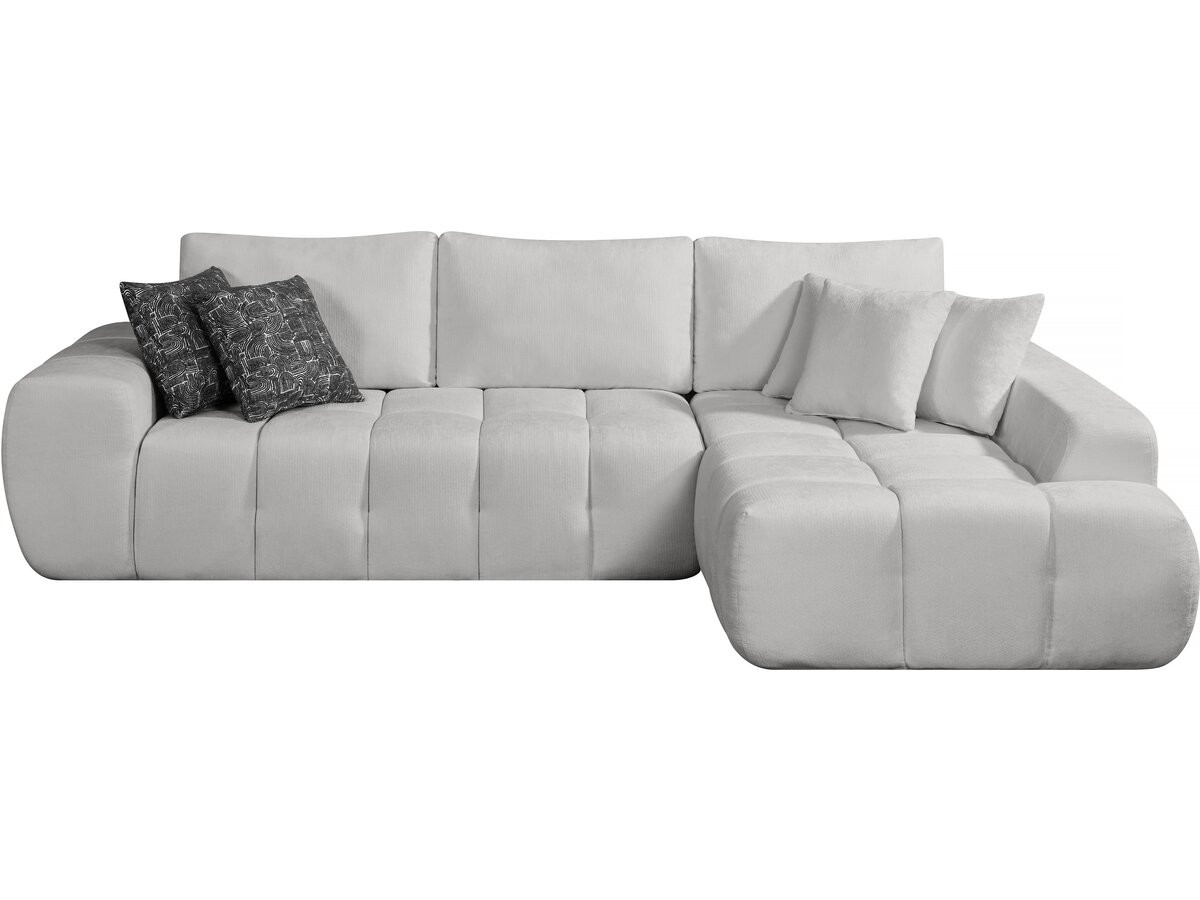 Sofá esquinero en l de tela estilo <<bubble>> <<sidonie>> - 4 plazas - gris