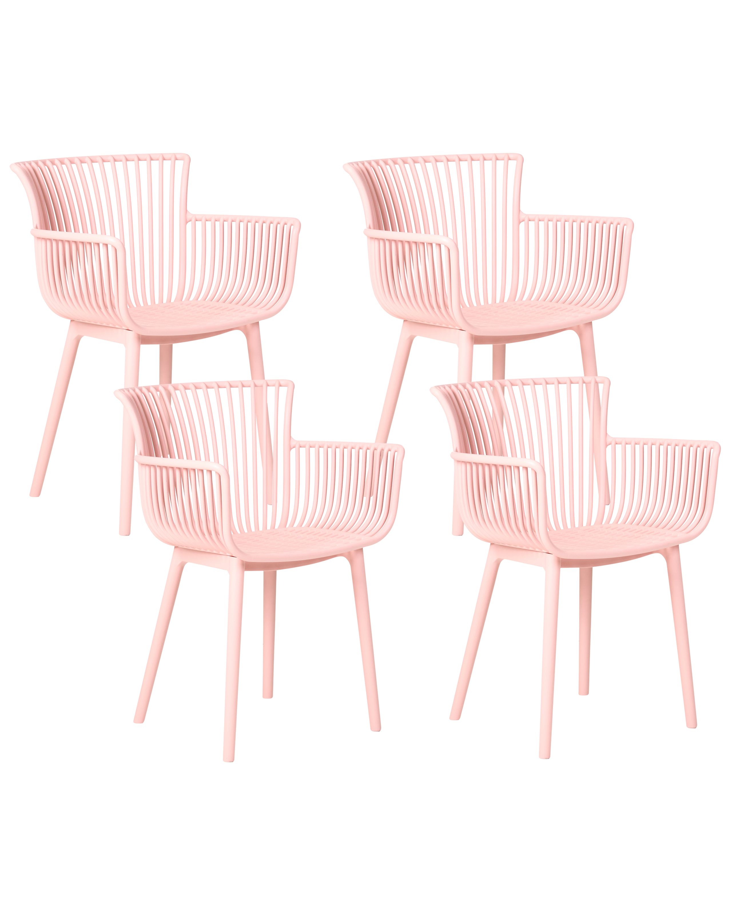 Conjunto de 4 sillas de jardín pesaro rosa