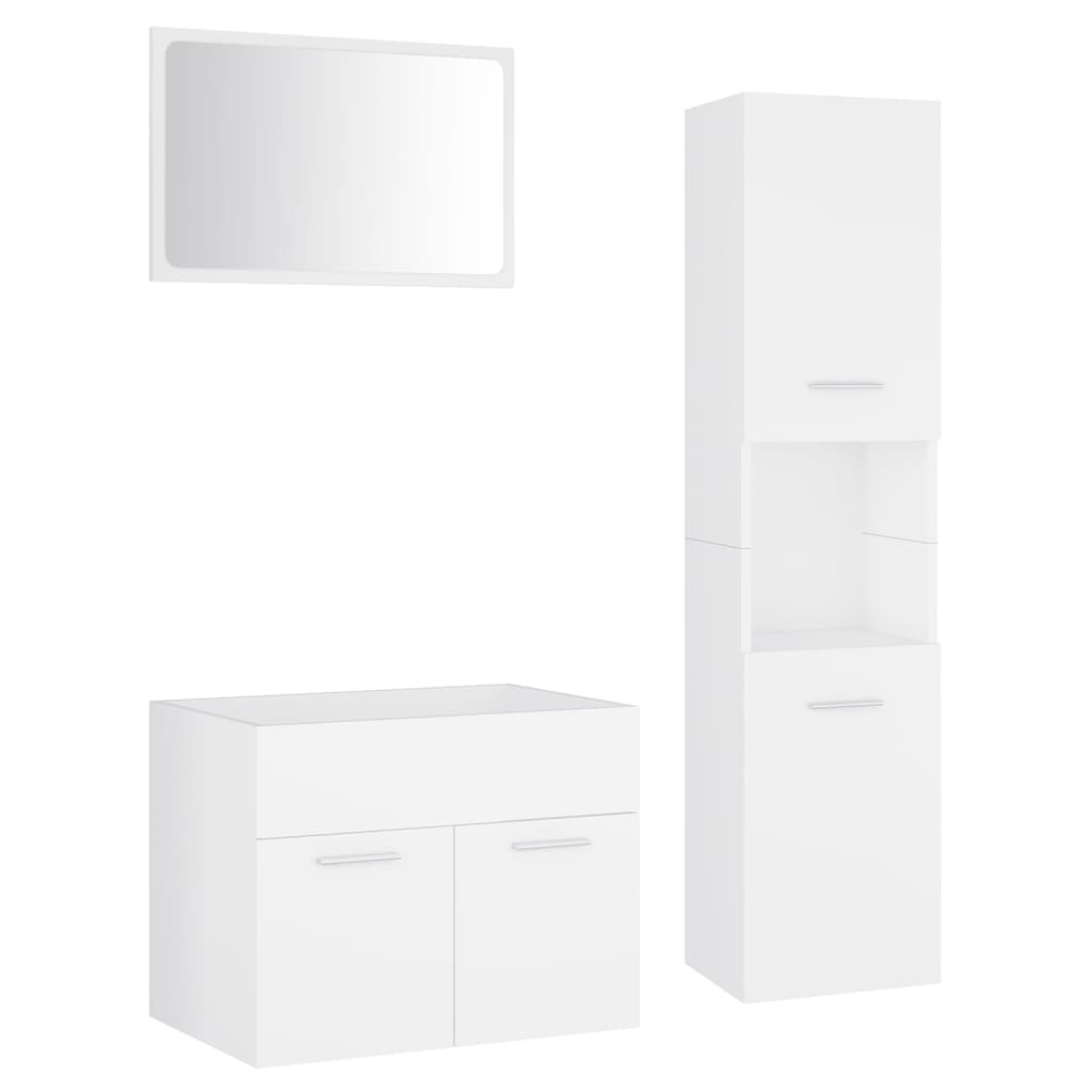 vidaXL juego de muebles de baño madera de ingeniería blanco