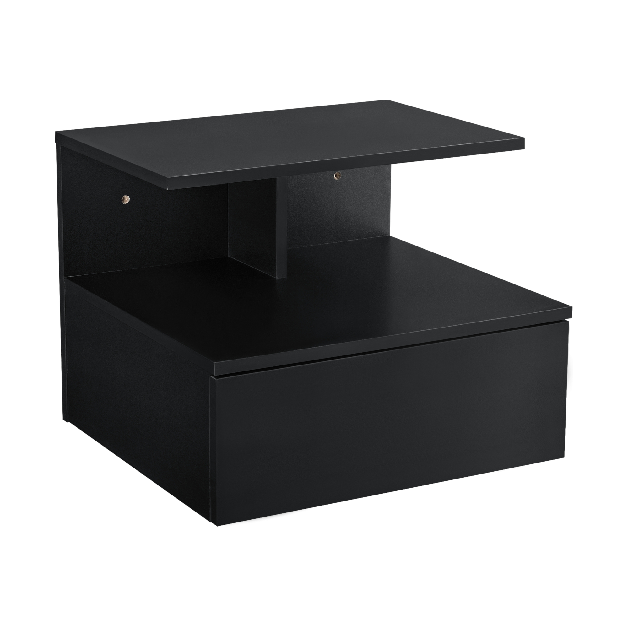Mesita de noche flotante amberg cajón 40x35x31cm - negro [en.casa]